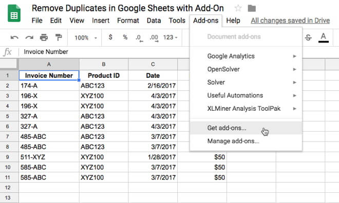 Устанавливаем дополнения в Гугл Таблицы в меню дополнений в Google Sheets