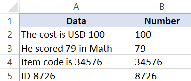 Как извлечь число из текстовой строки в отдельную ячейку Excel