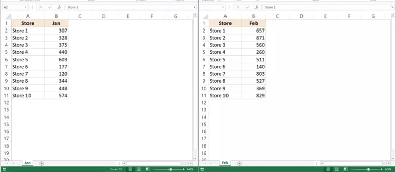 Как сравнить файлы или листы в Excel