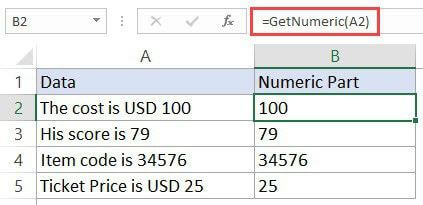 Как извлечь число из текстовой строки в отдельную ячейку Excel