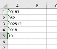 Как удалить нули в начале чисел Excel