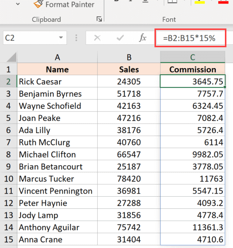 Использование функций для массивов в Excel