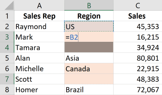 Как разделить объединенные ячейки в Excel