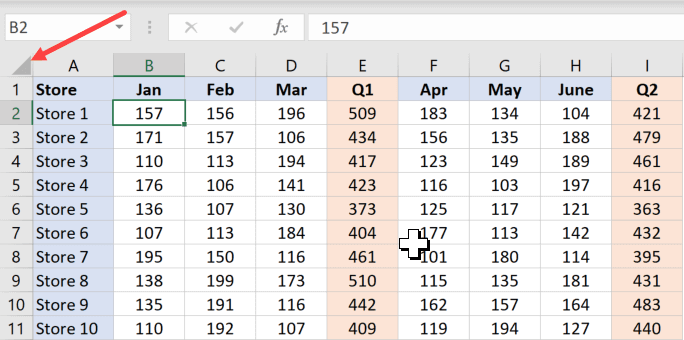 Как исключить элементы из выделения в Excel